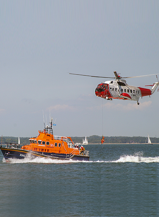 High Line transfer during RYA Yachtmaster Offshore power training